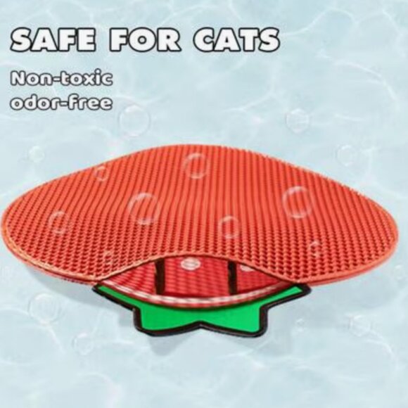 STRAWBERRY-SHAPE CAT LITTER TRAPPING MAT (DOUBLE-LAYER) - Picture 4 of 17